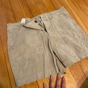 Khaki shorts 4 inch high waisted